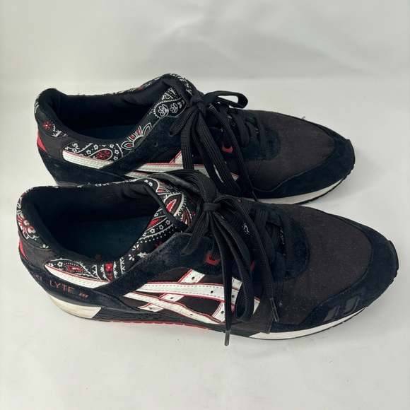 ASICS Gel Lyte III Bandana Black Red Shoes Mens Size 12.5 Sneakers H424N - Picture 2 of 8